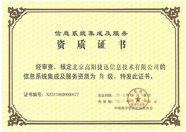 系統(tǒng)集成三級(jí)